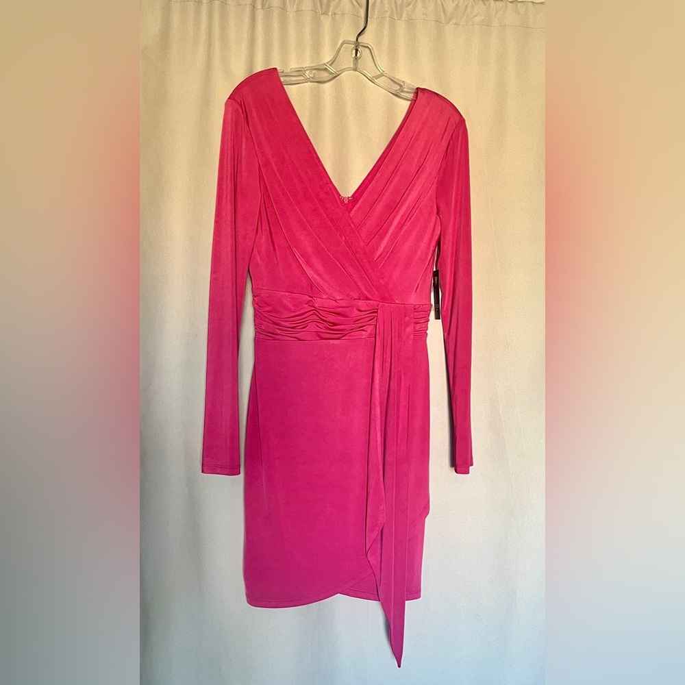 Guess hot pink long sleeve dress size 6. NWT